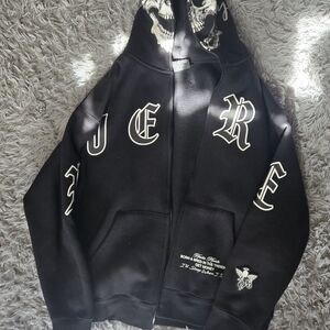 Black Graphic Hoodie Jacket